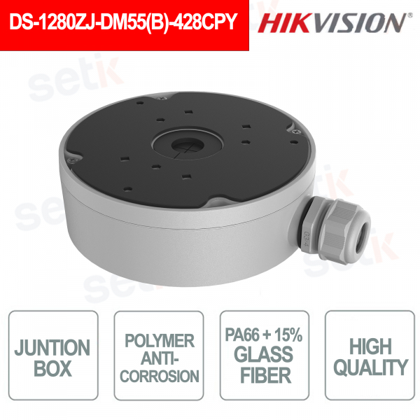 Boîtier de jonction DS-1280ZJ-DM55(B)-428CPY pour caméras bullet et tourelle - Anticorrosion - Hikvision
