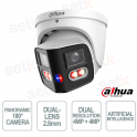 IPC-PDW3859-A180-AS-PV 8MP Doppia Ottica 2.8mm 180° AI TiOC PoE+ IP67 - Dahua