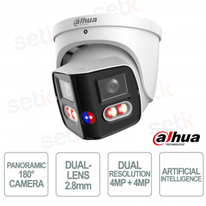 IPC-PDW3859-A180-AS-PV 8MP Dual 2.8mm Lens 180° AI TiOC PoE+ IP67 - Dahua
