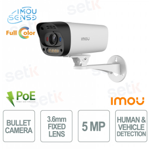 PS5E 5MP PoE Bullet Camera 3.6mm AI IP67 Night Vision and Active Deterrence - Imou