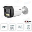 HAC-HFW1200TLM-IL-T Caméra Bullet 2,8 mm Full HD intelligente à double flash avec audio bidirectionnel IP67 - Dahua