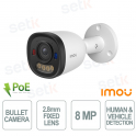 Caméra Bullet PS3H 8MP 4K PoE, objectif 2,8 mm, vision nocturne IA, IP67, dissuasion active - Imou