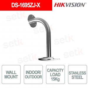 DS-1695ZJ-X SUS304 Stainless Steel Wall Mount Bracket for Cameras, 15 kg Load Capacity Indoor/Outdoor - Hikvision