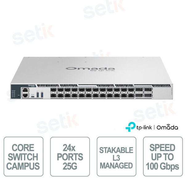 Omada S7500-24Y4C Switch L3 24 SFP28 25G and 4 QSFP28 100G for Enterprise Networks