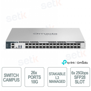 Commutateur Omada S7500-26XF6Y : agrégation de couche 3, 26 ports SFP+ 10G et 6 ports SFP28 25G