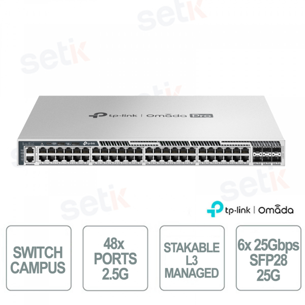 Omada S6500-48M6Y Switch L3 48 Porte 2.5G e 6 SFP28 25G