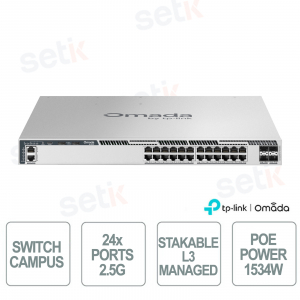 Omada S6500-24MPP4Y Switch L3 PoE++ 24 Ports 2.5G, 4 SFP28 25G and Stacking