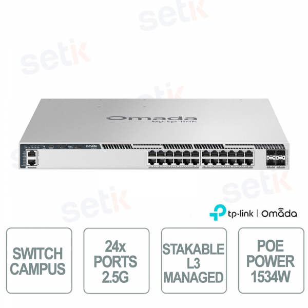 Omada S6500-24MPP4Y Switch L3 PoE++ 24 Ports 2.5G, 4 SFP28 25G and Stacking