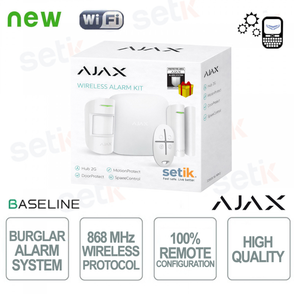 Kit d'alarme sans fil GPRS/Ethernet professionnel AJAX