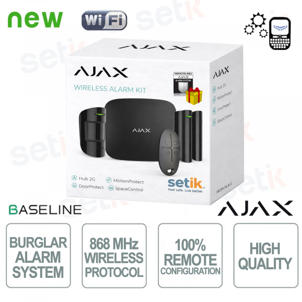 AJAX Professional Wireless GPRS / Ethernet Alarm Kit Schwarz