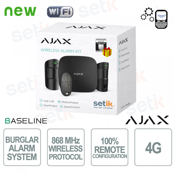AJAX StarterKit 2 4G Wireless senza fili GPRS / Ethernet - 4G - Black