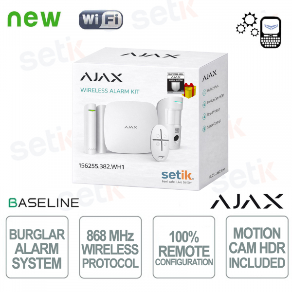 Ajax Starter Kit Cam Plus HDR Wireless senza fili GPRS / Ethernet 2SIM 4G HDR White Version