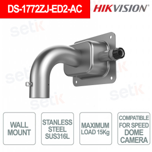 DS-1772ZJ-ED2-AC Staffa da Parete per Speed Dome Inox 316L 15 kg - Hikvision