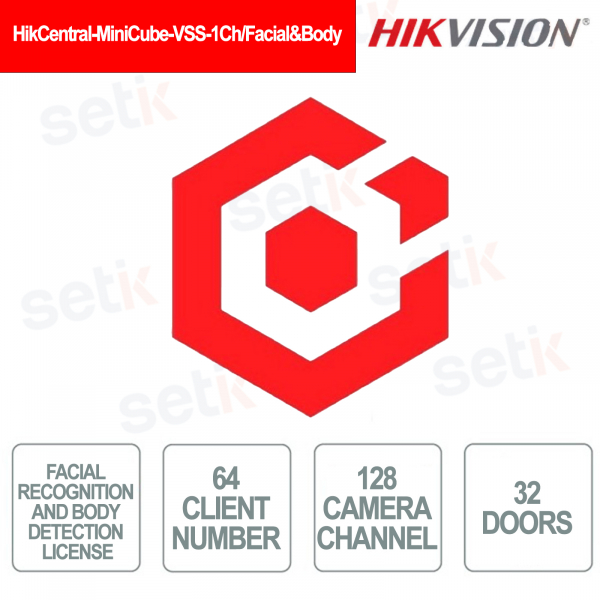 HikCentral-MiniCube-VSS-1Ch/Facial&Body Licenza Riconoscimento Facciale e Body Detection - Hikvision
