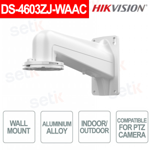 DS-4603ZJ-WAAC Aluminum Wall Mount Bracket for Indoor/Outdoor PTZ Cameras - Hikvision