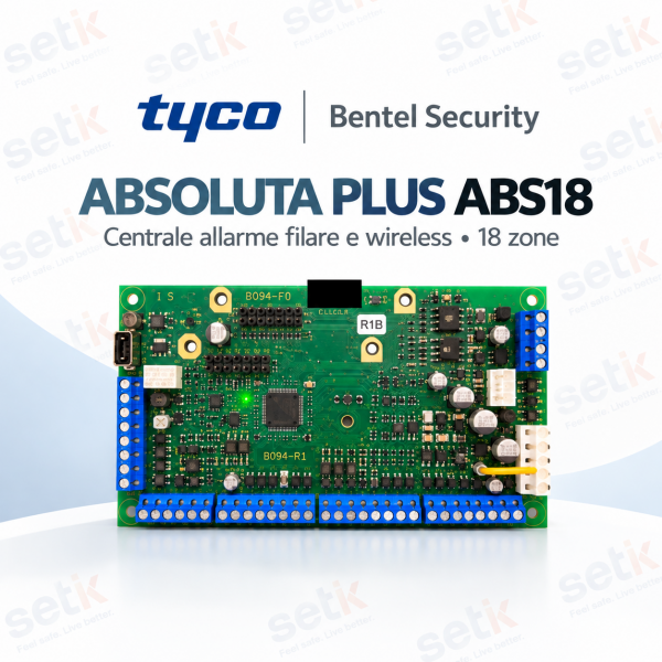 Central Burglar Alarm Wired Bentel Wireless Absoluta Plus 18 Zones