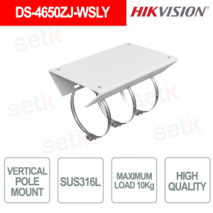 DS-4650ZJ-WSLY Staffa per Palo in Acciaio Inox SUS316L 10 kg - Hikvision