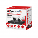 KIT-XVR4CHSSD(1T) Kit Videosorveglianza 5MP con XVR 4 Canali, SSD 1TB, 2 Telecamere Bullet e AI - Dahua