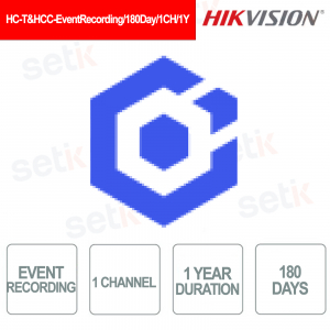 HC-T&HCC Event Recording 180 Giorni 1CH 1 Anno – Cloud Video - Hikvision