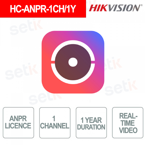 HC-ANPR-1CH/1Y – Système de reconnaissance de plaques d'immatriculation ANPR 1 canal, 1 an - Hikvision