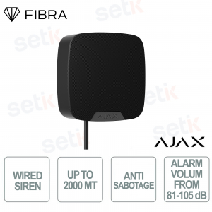 143559.11.BL1 - Ajax Superior HomeSiren Fiber Wired Indoor Siren Black 105 dB with LED and Tamper Protection