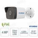 Caméra IP Bullet 4MP HYU-408N-RE, objectif 2,8 mm, infrarouge intelligent 30 m, H.265+, WDR 120 dB, PoE, IP67 - Hyundai