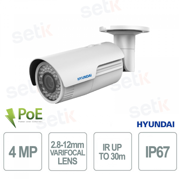 Hyundai HYU-311 4MP Outdoor Bullet IP Camera with 2.8-12mm Motorized Lens, IR 30m, PoE, IP67