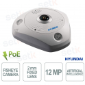 HYU-953-U 12MP 360° IR 15m AI PoE IP67 IK10 Fisheye IP Dome Camera - Hyundai