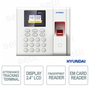 HYU-731-U Biometric Time Attendance Terminal with Fingerprint, EM Card Reader, and TCP/IP - Hyundai