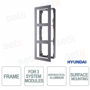HYU-719-U Châssis NEXTGEN pour 3 modules d'interphone vidéo, montage en surface en aluminium de qualité aéronautique - Hyundai