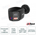 IPC-PFW3859S-A180-AS-PV-B Black 8MP 180° WizSense TiOC Bullet IP Camera with AI, Active Deterrence and PoE+ - Dahua
