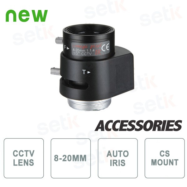 8-20mm lens. 1.3MPX. auto iris. F1.4. 1/3 ". CS. HFOV. 33 ° -14.5 °