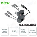 Video Balun passivi RJ45 Audio+Video+Alimentazione 200Mt.