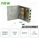 Boîtier d'alimentation 12V 10A - 9 connexions - Setik