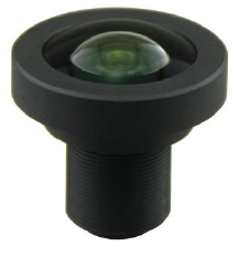 1.57mm fisheye lens with 185° viewing angle