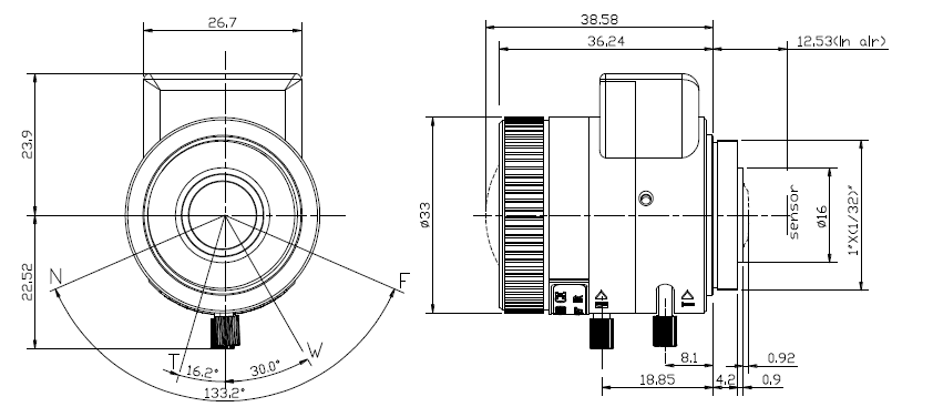 Image détaillée lentille 7-22MPCSDC Ricom
