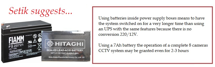 Setik suggests to use a battery
