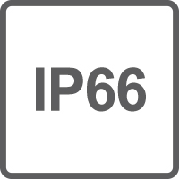 IP66 Waterproof. Protection contre jets d'eau et poussière