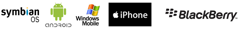 Sistemi mobile compatibili Android, Blackberry, Windows Mobile, Iphone, Symbian OS