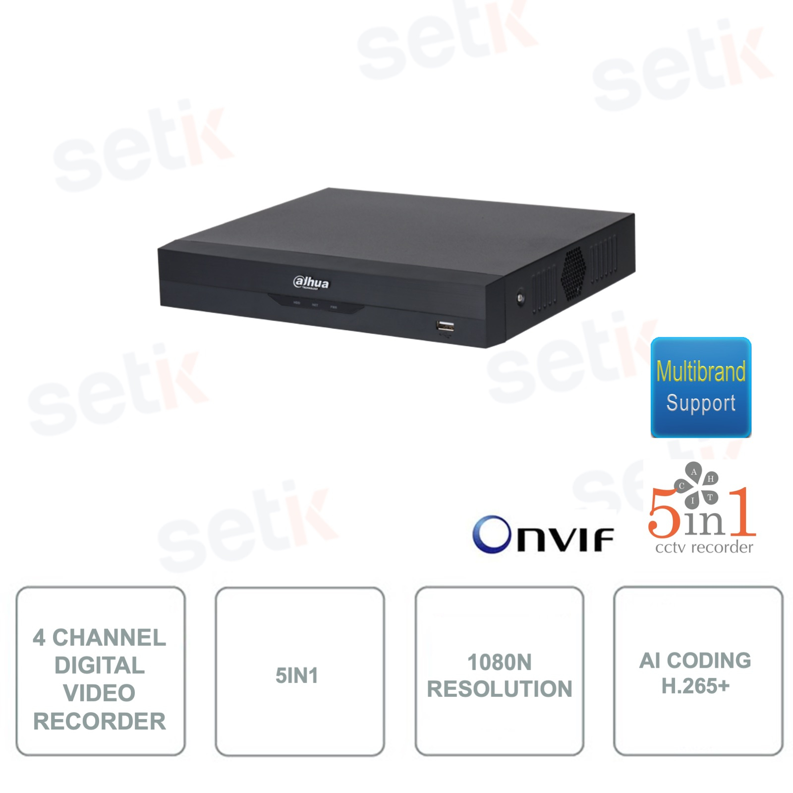 DVR 4 Canali Dahua 1080N/720P in tempo reale