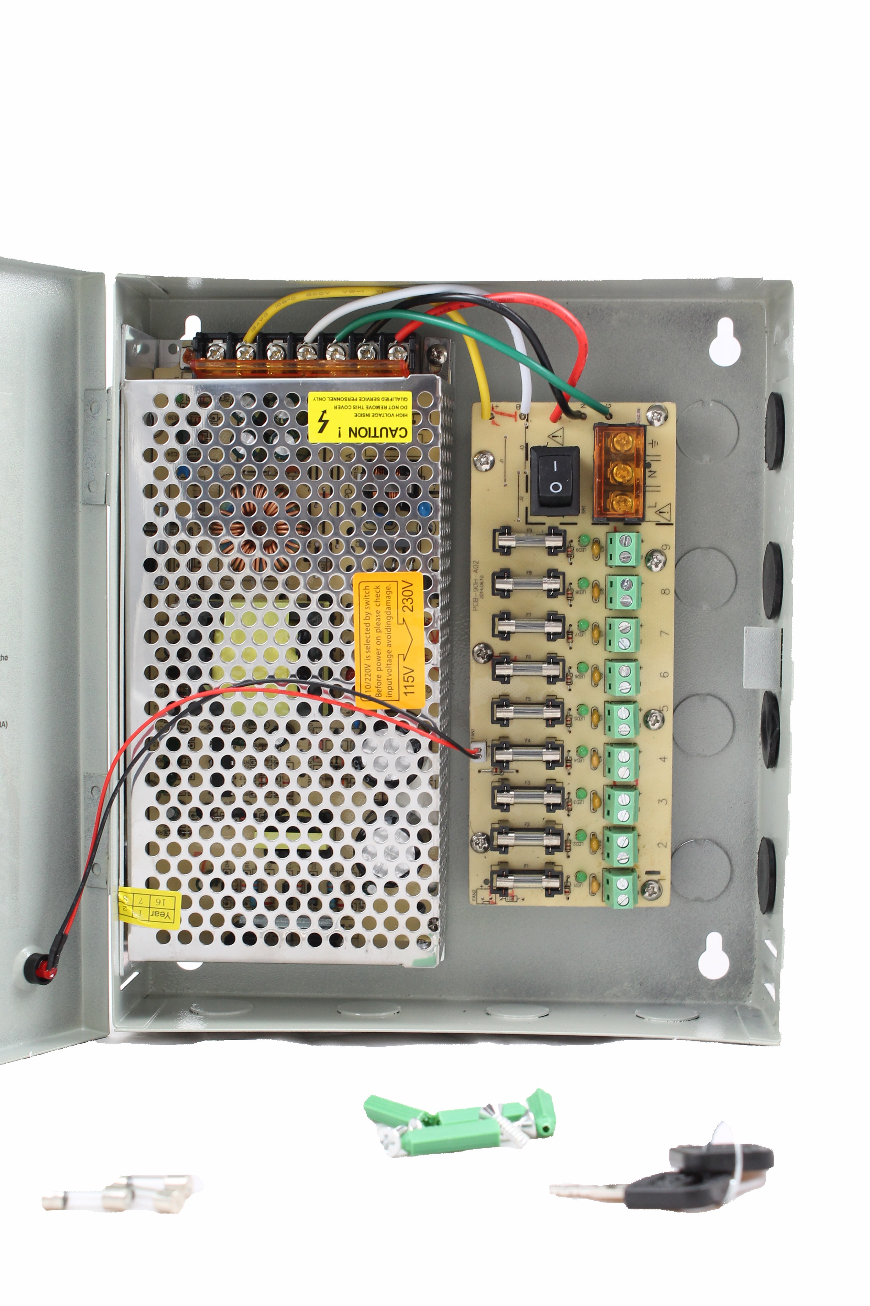 Stromkasten - Setik Box di alimentazione 12V 10A con 9 attacchi - Setik