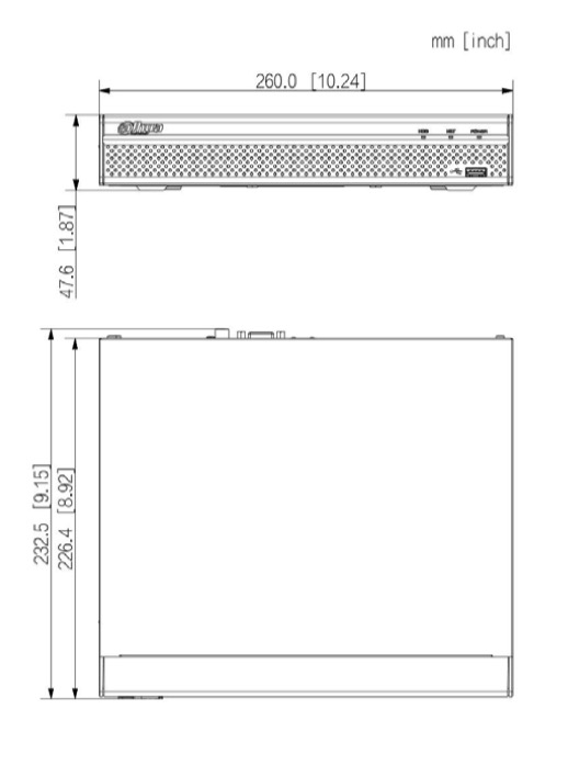 Schema dimensioni NVR4116HS-8P-4KS3