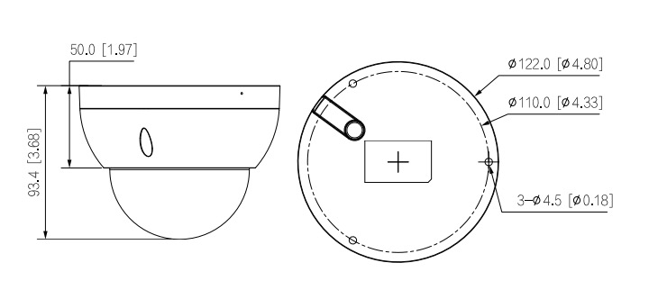 IPC-HDBW2221R-ZS Camera Schematic Schema e dimensioni della telecamera IPC-HDBW2221R-ZS