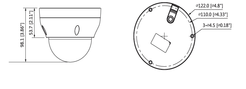 Schema telecamera IPC-HDBW2431R-ZS-S2 Schema e dimensioni della telecamera IPC-HDBW2431R-ZS-S2