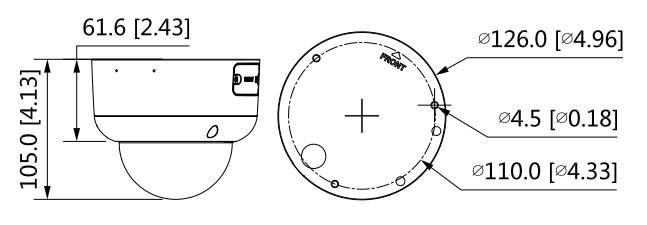 Schema dimensioni telecamera IPC-HDBW5241R1-AS-PV