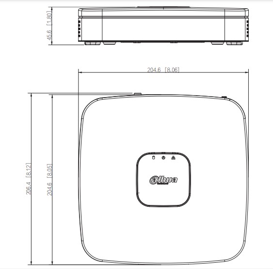 Dimensioni - NVR4104-P-4KS2 Schema dimensioni NVR