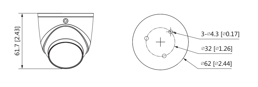 Schéma des dimensions HAC-HDW3200G-S5