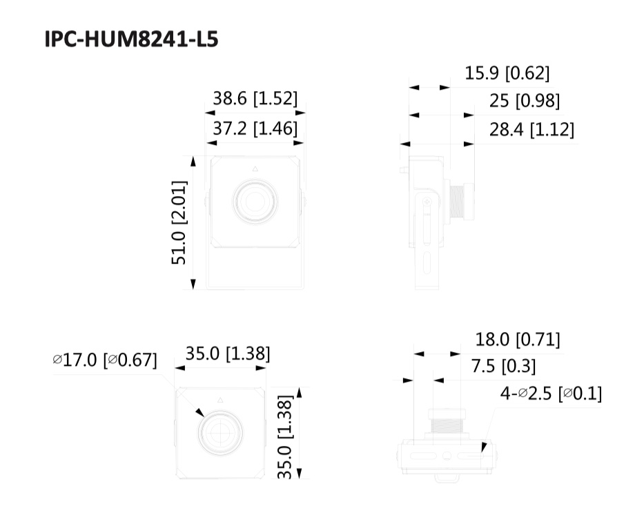 Schema dimensioni telecamera