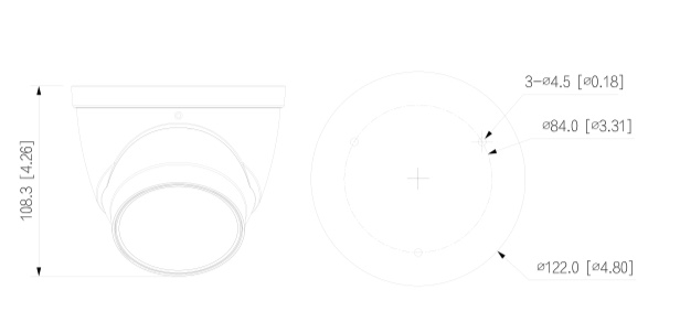 IPC-HDW2431T-ZS-S2 Kameradiagramm Schema e dimensioni della telecamera IPC-HDW2431T-ZS-S2