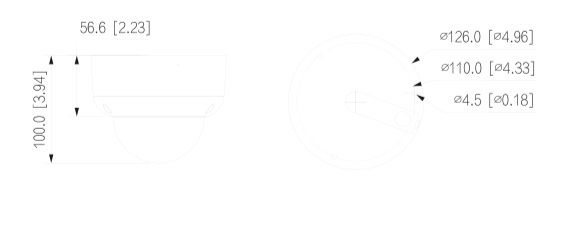 Dimensions HAC-HDBW2241R-Z-POC Schema dimensioni telecamera videosorveglianza HAC-HDBW2241R-Z-POC Dahua
